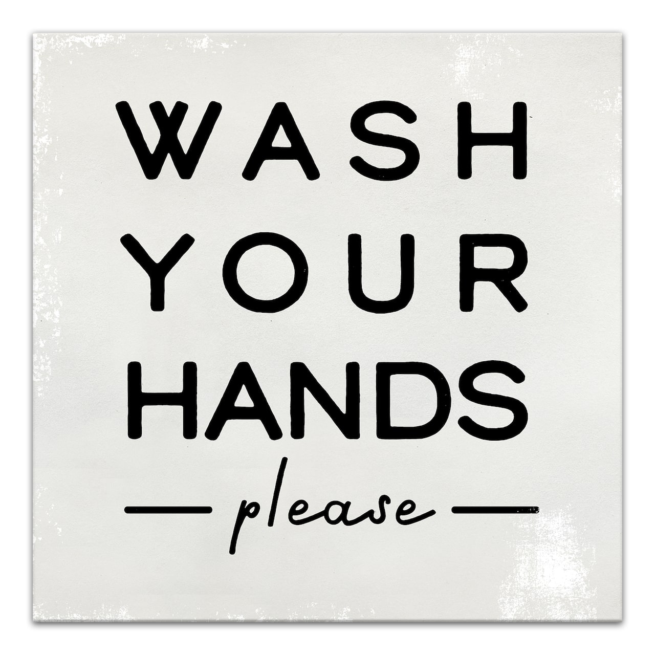 Wash Your Hands Please 12" x 12" Canvas Wall Art